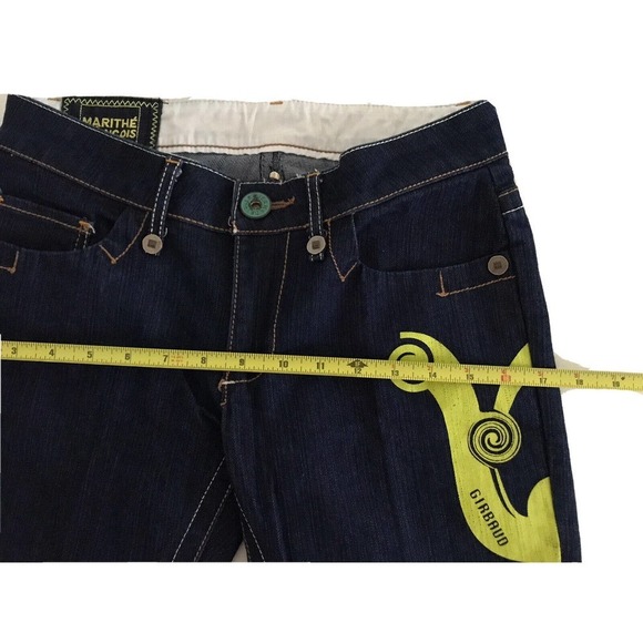 Marithe Francois Girbaud | Y2K Graphic Print Crop Womens Size 28 Blue Denim - Picture 8 of 13
